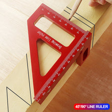 Load image into Gallery viewer, Woodworking Square Protractor 45° 90° Miter Aluminum Alloy Triangle Ruler High Precision Layout Measuring Tool for Engineer Carpenter