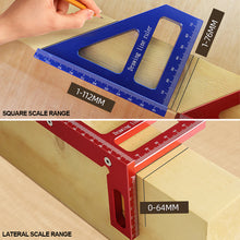 Load image into Gallery viewer, Woodworking Square Protractor 45° 90° Miter Aluminum Alloy Triangle Ruler High Precision Layout Measuring Tool for Engineer Carpenter
