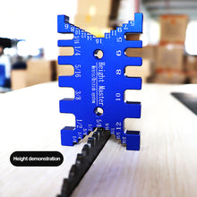 Load image into Gallery viewer, Woodworking Tenon Caliper Height Gauge Metric Imperial Card Gauge Cutter Measuring Ruler for Saw Router Table Machine DIY Carpentry Tools