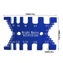 Load image into Gallery viewer, Woodworking Tenon Caliper Height Gauge Metric Imperial Card Gauge Cutter Measuring Ruler for Saw Router Table Machine DIY Carpentry Tools