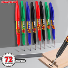 Load image into Gallery viewer, 20/30mm Long Head Marker Multi-purpose Woodworking Decoration Deep Hole Marker Pen Red/Black/Blue/Green Ink