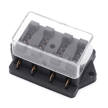 Load image into Gallery viewer, 4 Way Car Circuit Standard Blade Fuse Box Block Holder 4 Way Fuse For 12V / 24V 22mm Handlebar Motorcycles E-Bikes with 5A 10A 15A 20A Fuse