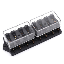 Load image into Gallery viewer, 8 Way Car Circuit Standard Blade Fuse Box Block Holder Fuse For 12V / 24V Motorcycles E-Bikes with 5A 7.5A 10A 15A 20A 25A 30A 35A Fuse