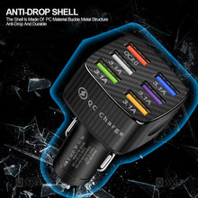 Load image into Gallery viewer, 75W 15A 6USB Car Charger Fast Charging Phone Adapter Car For Phone Car Quick Charge
