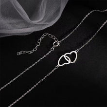 Load image into Gallery viewer, Simple Double-ring Heart-shaped Necklace Creative Alloy Necklace Collarbone Chain Jewelry Accessory Gift