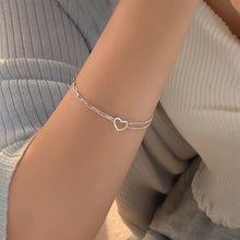 Load image into Gallery viewer, Hollow Silver Love Bracelet Simple Fashion Creative Double-layer Splicing Bracelet Hand Jewelry Accessory