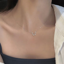 Load image into Gallery viewer, Hollow Butterfly Diamond Necklace Temperamental Simple Clavicle Chain Necklace Alloy Necklace Jewelry