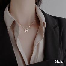 Load image into Gallery viewer, Hollow Butterfly Diamond Necklace Temperamental Simple Clavicle Chain Necklace Alloy Necklace Jewelry