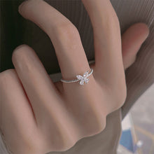 Load image into Gallery viewer, Simple Niche Zircon Shiny Butterfly Ring Opening Adjustable Alloy Ring Women Temperamental Jewelry Accessory