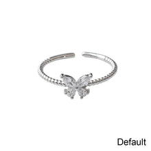 Load image into Gallery viewer, Simple Niche Zircon Shiny Butterfly Ring Opening Adjustable Alloy Ring Women Temperamental Jewelry Accessory
