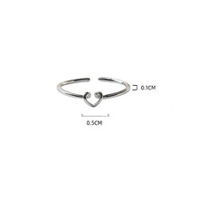 Load image into Gallery viewer, Line Hollow Silver Love Ring Opening Adjustable Alloy Ring Fashion Niche Ring Jewelry Accessory for Women