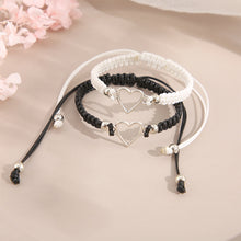 Load image into Gallery viewer, Creative Couple Black and White Bracelets Hollow Love Knitting Bracelets Adjustable Couple Bracelets Women Men Jewelry