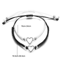Load image into Gallery viewer, Creative Couple Black and White Bracelets Hollow Love Knitting Bracelets Adjustable Couple Bracelets Women Men Jewelry