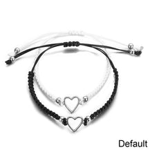 Load image into Gallery viewer, Creative Couple Black and White Bracelets Hollow Love Knitting Bracelets Adjustable Couple Bracelets Women Men Jewelry
