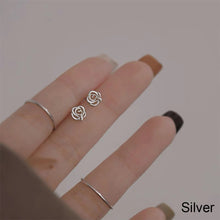 Load image into Gallery viewer, Fashion Temperamental Rose Earrings Gold Silver Alloy Ear Studs Small Delicate Earrings Jewelry Accessories