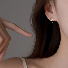 Load image into Gallery viewer, Small Delicate Hollow Tulip Flower Earrings Gold Silver Alloy Ear Studs Earrings Simple Jewelry Accessories