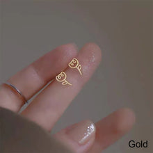 Load image into Gallery viewer, Small Delicate Hollow Tulip Flower Earrings Gold Silver Alloy Ear Studs Earrings Simple Jewelry Accessories