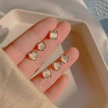 Load image into Gallery viewer, Simple Retro Opal Earrings Geometric Alloy Ear Studs Exquisite Small Earrings Jewelry for Women