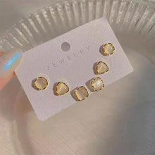 Load image into Gallery viewer, Simple Retro Opal Earrings Geometric Alloy Ear Studs Exquisite Small Earrings Jewelry for Women