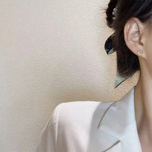 Load image into Gallery viewer, Simple Retro Opal Earrings Geometric Alloy Ear Studs Exquisite Small Earrings Jewelry for Women