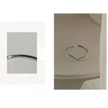 Load image into Gallery viewer, Fashion Simple V-shaped Ring Opening Adjustable Ring Silver Alloy Ring Jewelry Accessory for Women