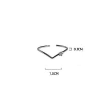 Load image into Gallery viewer, Fashion Simple V-shaped Ring Opening Adjustable Ring Silver Alloy Ring Jewelry Accessory for Women