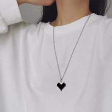 Load image into Gallery viewer, Mosaic Love Pendant Necklace Simple Alloy Pixel Love Couple Necklace Clavicle Chain Jewelry Accessory