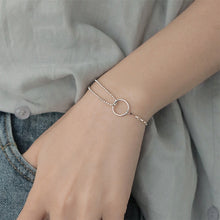 Load image into Gallery viewer, Geometric Circular Interlocking Bracelet Simple Retro Alloy Silver Bracelet Hand Jewelry Accessory Gift