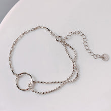 Load image into Gallery viewer, Geometric Circular Interlocking Bracelet Simple Retro Alloy Silver Bracelet Hand Jewelry Accessory Gift