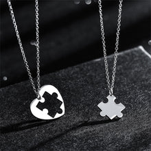 Load image into Gallery viewer, Stainless Steel Block Puzzle Necklace Simple Personalized Love Pendant Couple Necklace Jewelry Gift for Men Women