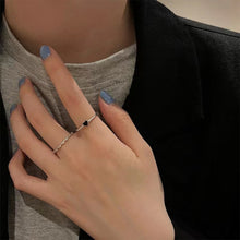 Load image into Gallery viewer, 2pcs/set Black Love Oil Dropping Rings Niche Opening Adjustable Rings Alloy Rings Set Jewelry Accessories