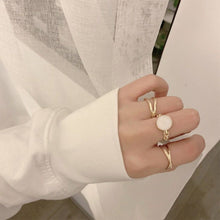 Load image into Gallery viewer, 3pcs/set Geometric Opening Rings Fashion Niche Opening Adjustable Rings Alloy Rings Set Jewelry Accessory