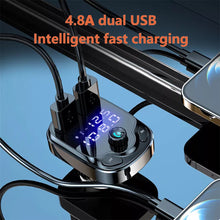 Load image into Gallery viewer, Digital 5.0 Bluetooth Car Charger FM Transmitter 3.1A Fast Charger Car Audio Bluetooth Receiver Dual USB Car Adapter MP3 Player