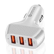 Load image into Gallery viewer, 3 Ports USB Car Charger 5V 2A Fast Charging Portable Phone Adapter For iPhone 13 Pro Xiaomi Huawei Samsung Car Cigarette Lighter