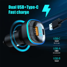 Load image into Gallery viewer, Bluetooth 5.0 Car Charger Fast Charging USB Type C Car Phone Charger FM Transmitter Handsfree Cigarette lighter MP3 Music Player