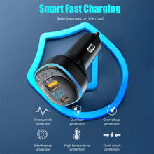 Load image into Gallery viewer, Bluetooth 5.0 Car Charger Fast Charging USB Type C Car Phone Charger FM Transmitter Handsfree Cigarette lighter MP3 Music Player