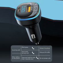 Load image into Gallery viewer, Bluetooth 5.0 Car Charger Fast Charging USB Type C Car Phone Charger FM Transmitter Handsfree Cigarette lighter MP3 Music Player