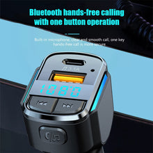 Load image into Gallery viewer, Bluetooth 5.0 Car Charger Fast Charging USB Type C Car Phone Charger FM Transmitter Handsfree Cigarette lighter MP3 Music Player