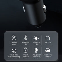 Load image into Gallery viewer, Bluetooth 5.0 Car Charger Fast Charging USB Type C Car Phone Charger FM Transmitter Handsfree Cigarette lighter MP3 Music Player