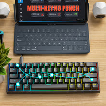 Load image into Gallery viewer, K620 Mini Gaming Mechanical Keyboard 61 Keys RGB Hotswap Type-C Wired Gaming Keyboard PBT Keycaps 60% Ergonomics Keyboards