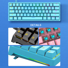 Load image into Gallery viewer, K620 Mini Gaming Mechanical Keyboard 61 Keys RGB Hotswap Type-C Wired Gaming Keyboard PBT Keycaps 60% Ergonomics Keyboards