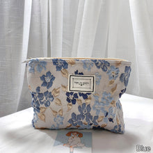 Load image into Gallery viewer, Fashion Relief Flowers Print Cosmetic Bag Canvas Washing Bag Large Capacity Women Travel Cosmetic Pouch Makeup Storage Bags
