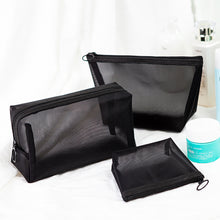 Load image into Gallery viewer, 1PC Black Women Men Necessary Cosmetic Bag Transparent Travel Organizer Fashion Small Large Black Toiletry Bags Makeup