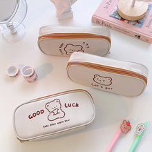 Load image into Gallery viewer, Kawaii Bear Pencil Bags Cartoon Cute Simple Pencil Cases Student School Supplies Stationery Pencil Bags Storage Bag Canvas Girl Bags