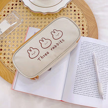 Load image into Gallery viewer, Kawaii Bear Pencil Bags Cartoon Cute Simple Pencil Cases Student School Supplies Stationery Pencil Bags Storage Bag Canvas Girl Bags