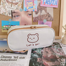 Load image into Gallery viewer, Kawaii Bear Pencil Bags Cartoon Cute Simple Pencil Cases Student School Supplies Stationery Pencil Bags Storage Bag Canvas Girl Bags