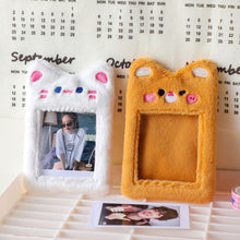 Load image into Gallery viewer, Cute Plush Bear Rabbit Photocard Holder Korea Idol Photocard Protector Case With Keychain For Women Girls ID Card Holder