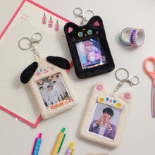 Load image into Gallery viewer, Cute Plush Kitty Puppy Photocard Holder Korea Idol Photocard Protector Case With Keychain For Women Girls ID Card Holder
