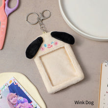 Load image into Gallery viewer, Cute Plush Kitty Puppy Photocard Holder Korea Idol Photocard Protector Case With Keychain For Women Girls ID Card Holder