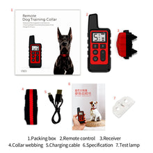 Load image into Gallery viewer, Electric Dog Training Collar Waterproof Pet Remote Control Anti Barking Device Rechargeable 500m with Shock Vibration Sound Flashlight